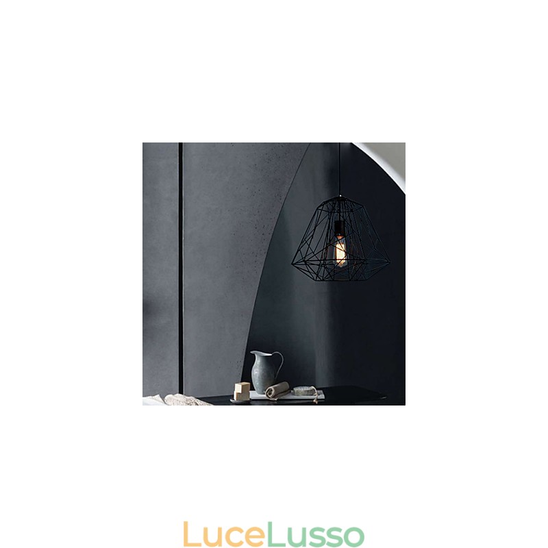 Lampada a sospensione in metallo con verniciatura retrò vintage per garage