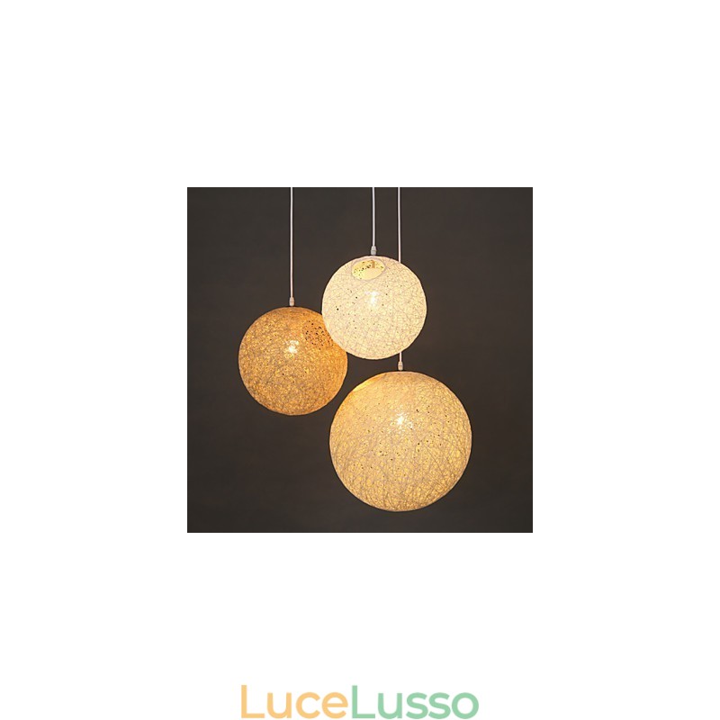 Lampada a sospensione a forma di palla di canapa, sferica e contemporanea, con contratto
