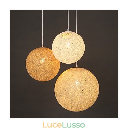 Lampada a sospensione a forma di palla di canapa, sferica e contemporanea, con contratto Lampada a sospensione a forma di palla di canapa, sferica e contemporanea, con contratto