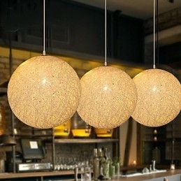 Lampada a sospensione a forma di palla di canapa, sferica e contemporanea, con contratto