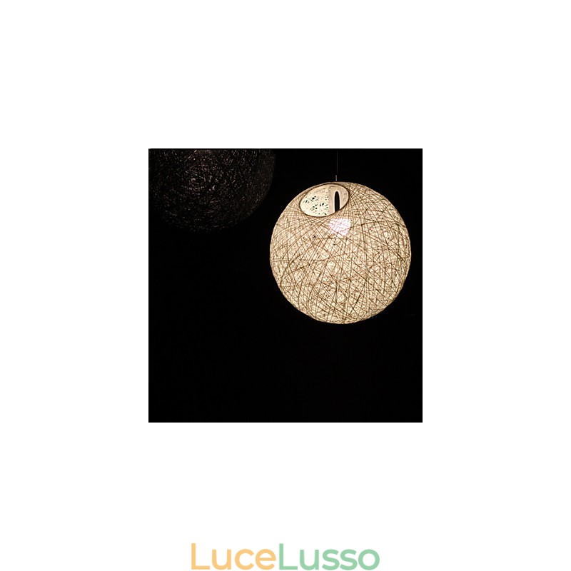 Lampada a sospensione a forma di palla di canapa, sferica e contemporanea, con contratto