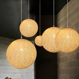 Lampada a sospensione a forma di palla di canapa, sferica e contemporanea, con contratto