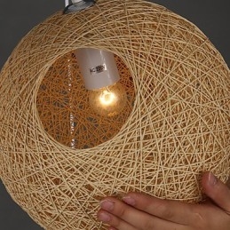 Lampada a sospensione a forma di palla di canapa, sferica e contemporanea, con contratto
