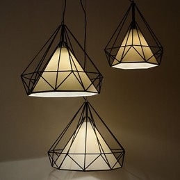 Lampada a sospensione Diamond Mini 1 luce Moderna semplicità Nero e bianco finitura in acciaio al carbonio panno Droplight
