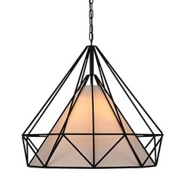 Lampada a sospensione Diamond Mini 1 luce Moderna semplicità Nero e bianco finitura in acciaio al carbonio panno Droplight