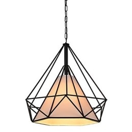Lampada a sospensione Diamond Mini 1 luce Moderna semplicità Nero e bianco finitura in acciaio al carbonio panno Droplight