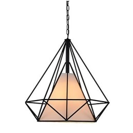 Lampada a sospensione Diamond Mini 1 luce Moderna semplicità Nero e bianco finitura in acciaio al carbonio panno Droplight