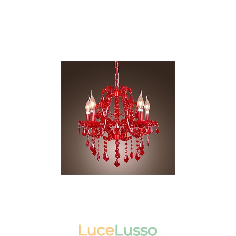Lampadario moderno contemporaneo in metallo cromato e cristallo
