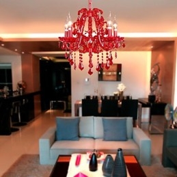 Lampadario moderno contemporaneo in metallo cromato e cristallo