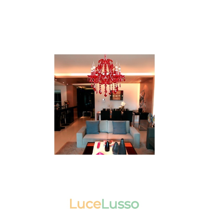 Lampadario moderno contemporaneo in metallo cromato e cristallo