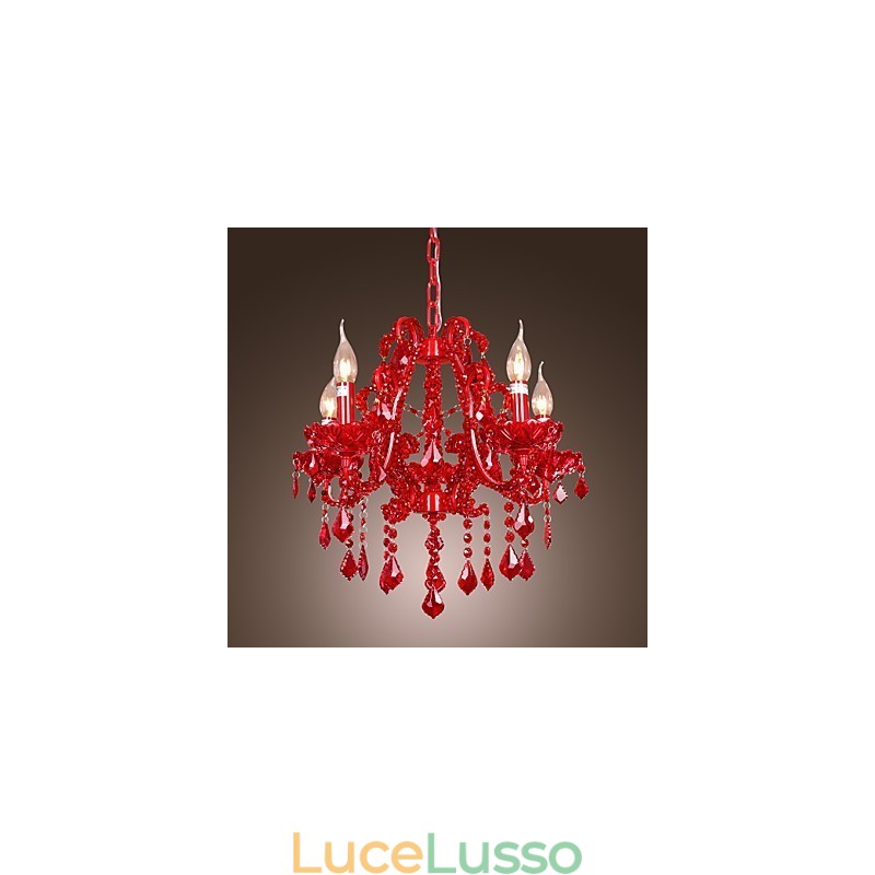 Lampadario moderno contemporaneo in metallo cromato e cristallo
