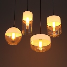 Lampadario in ferro battuto e vetro di Nordic Creative Stair Shop