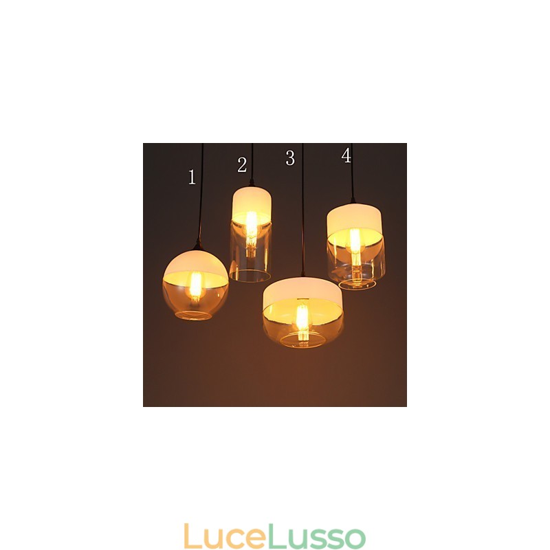 Lampadario in ferro battuto e vetro di Nordic Creative Stair Shop