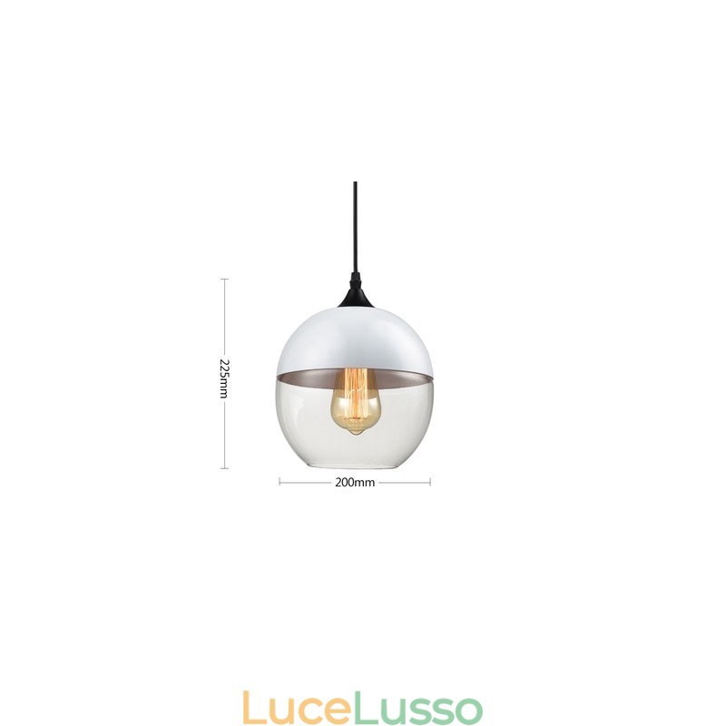 Lampadario in ferro battuto e vetro di Nordic Creative Stair Shop