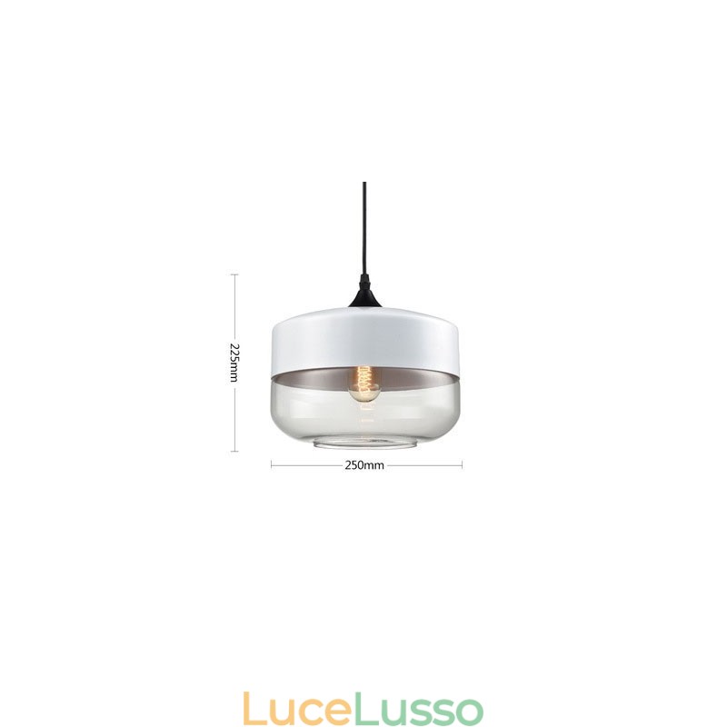 Lampadario in ferro battuto e vetro di Nordic Creative Stair Shop