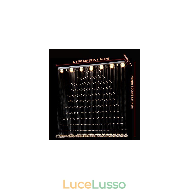 Lampadario a sospensione in cristallo K9, lampadario a sospensione con filo, illuminazione a soffitto