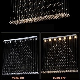 Lampadario a sospensione in cristallo K9, lampadario a sospensione con filo, illuminazione a soffitto