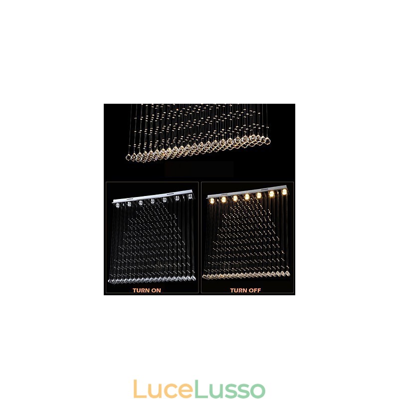 Lampadario a sospensione in cristallo K9, lampadario a sospensione con filo, illuminazione a soffitto