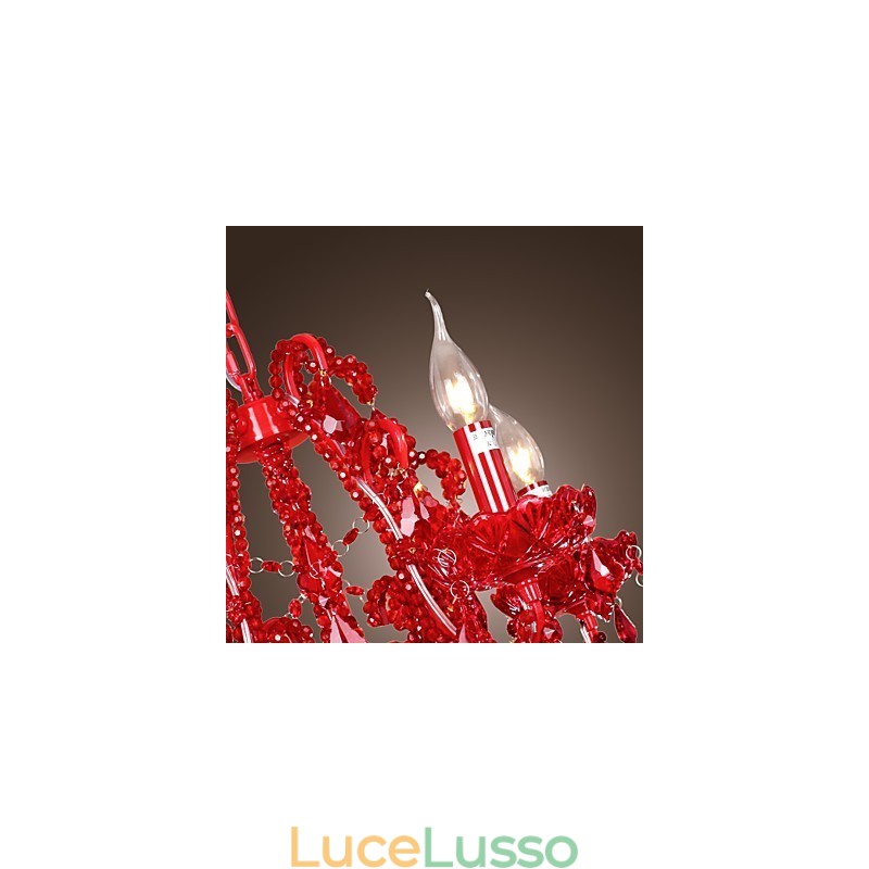 Lampadario moderno contemporaneo in metallo cromato e cristallo