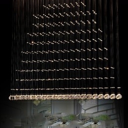 Lampadario a sospensione in cristallo K9, lampadario a sospensione con filo, illuminazione a soffitto