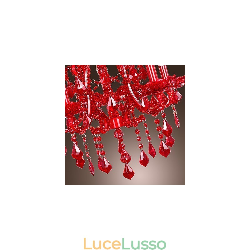 Lampadario moderno contemporaneo in metallo cromato e cristallo
