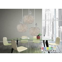 Lampadario in alluminio intrecciato con lampada a tre teste Apple A