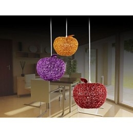 Lampadario in alluminio intrecciato con lampada a tre teste Apple A