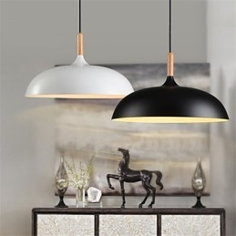 Lampada a sospensione retrò in legno + metallo Lampada a sospensione da caffè