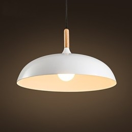 Lampada a sospensione retrò in legno + metallo Lampada a sospensione da caffè