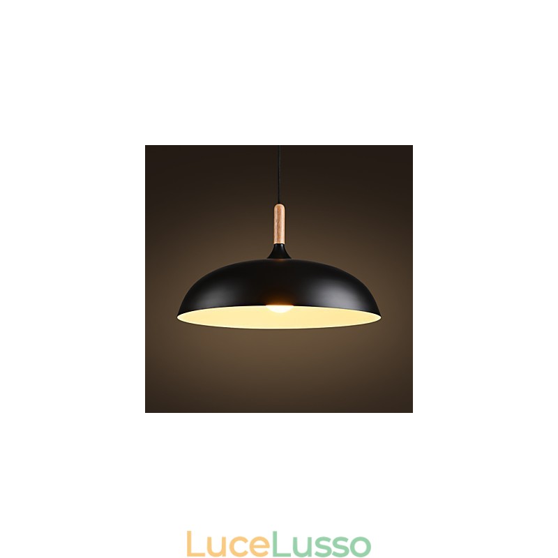 Lampada a sospensione retrò in legno + metallo Lampada a sospensione da caffè