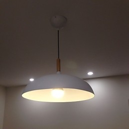 Lampada a sospensione retrò in legno + metallo Lampada a sospensione da caffè