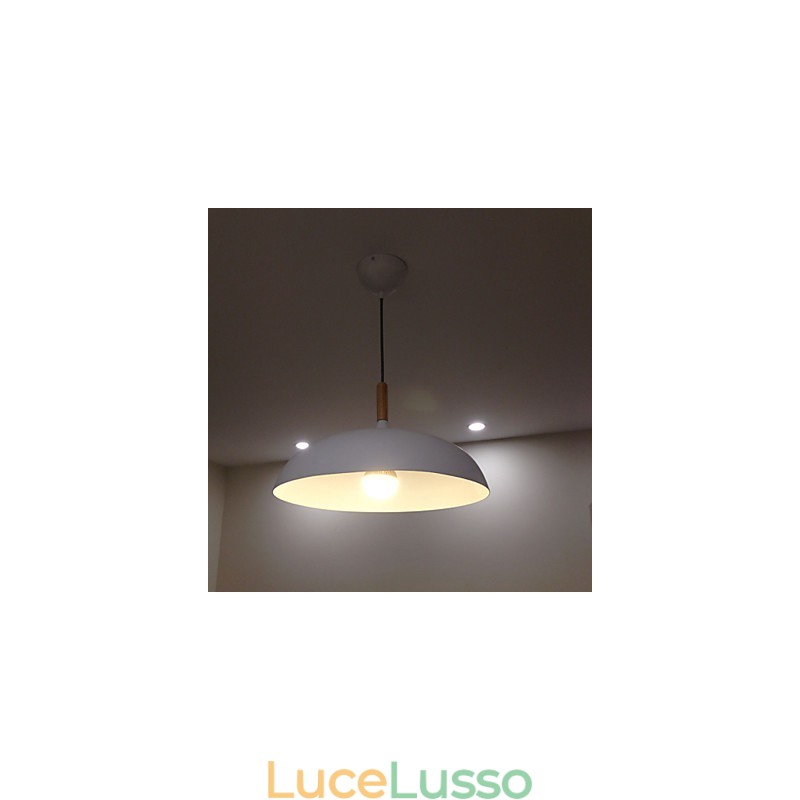 Lampada a sospensione retrò in legno + metallo Lampada a sospensione da caffè