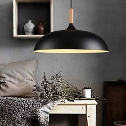 Lampada a sospensione retrò in legno + metallo Lampada a sospensione da caffè