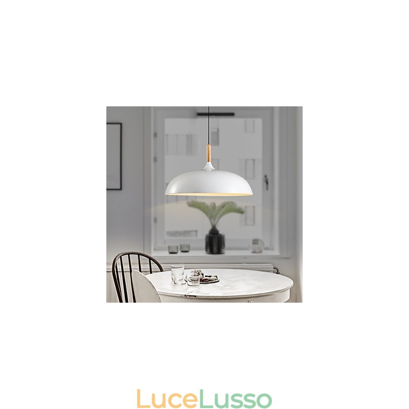 Lampada a sospensione retrò in legno + metallo Lampada a sospensione da caffè
