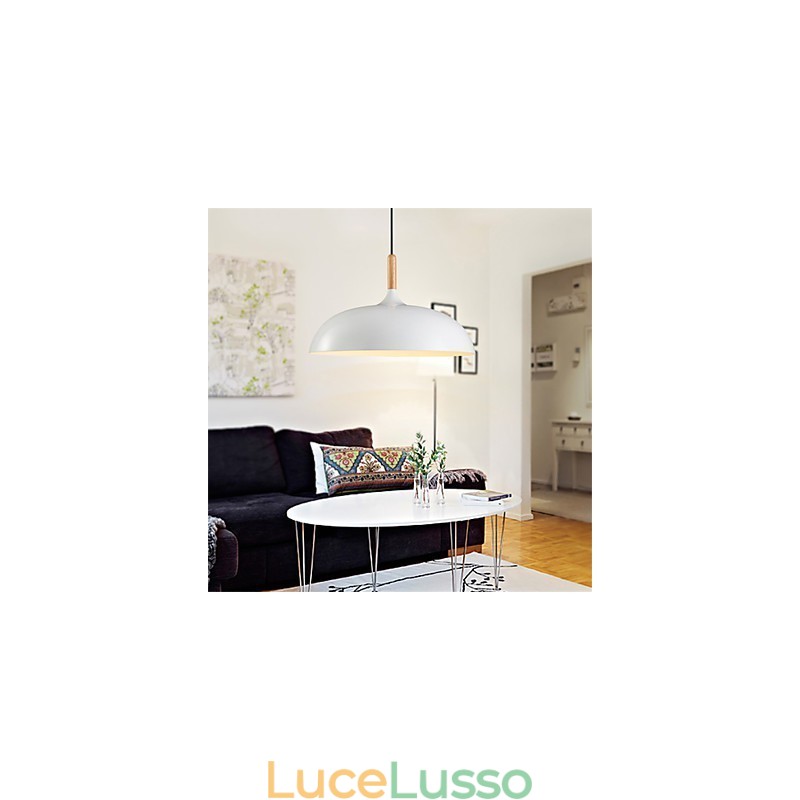 Lampada a sospensione retrò in legno + metallo Lampada a sospensione da caffè