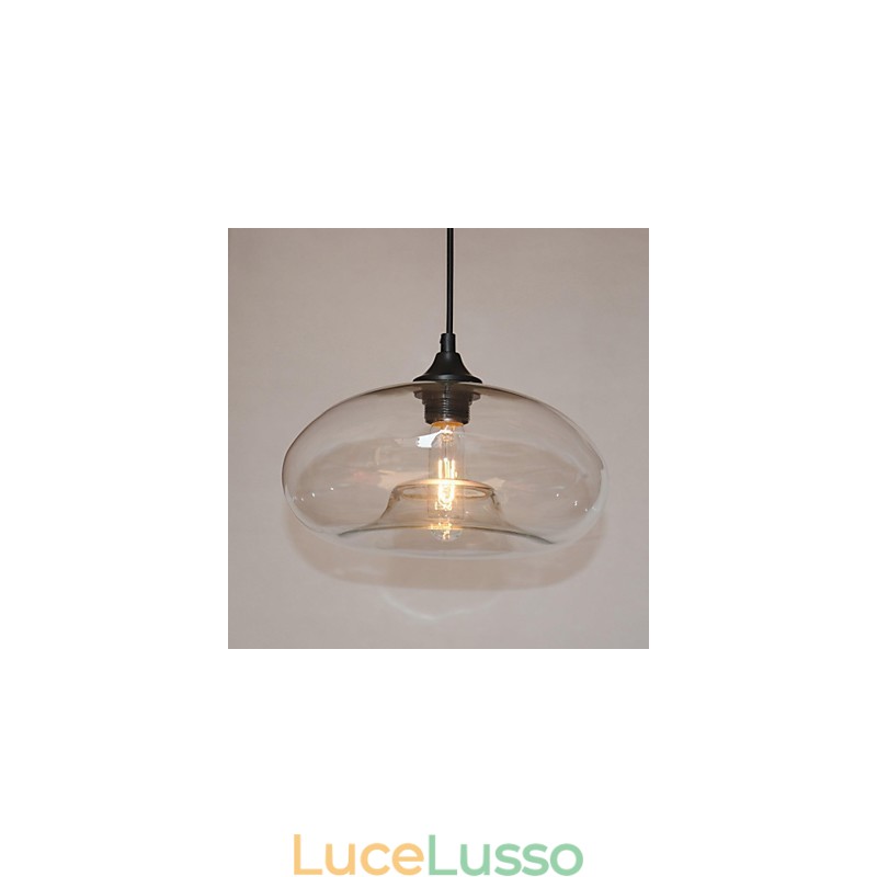 Lampada a sospensione moderna caratteristica a 1 luce con paralume trasparente