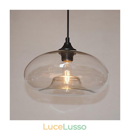 Lampada a sospensione moderna caratteristica a 1 luce con paralume trasparente Lampada a sospensione moderna caratteristica a 1 luce con paralume trasparente