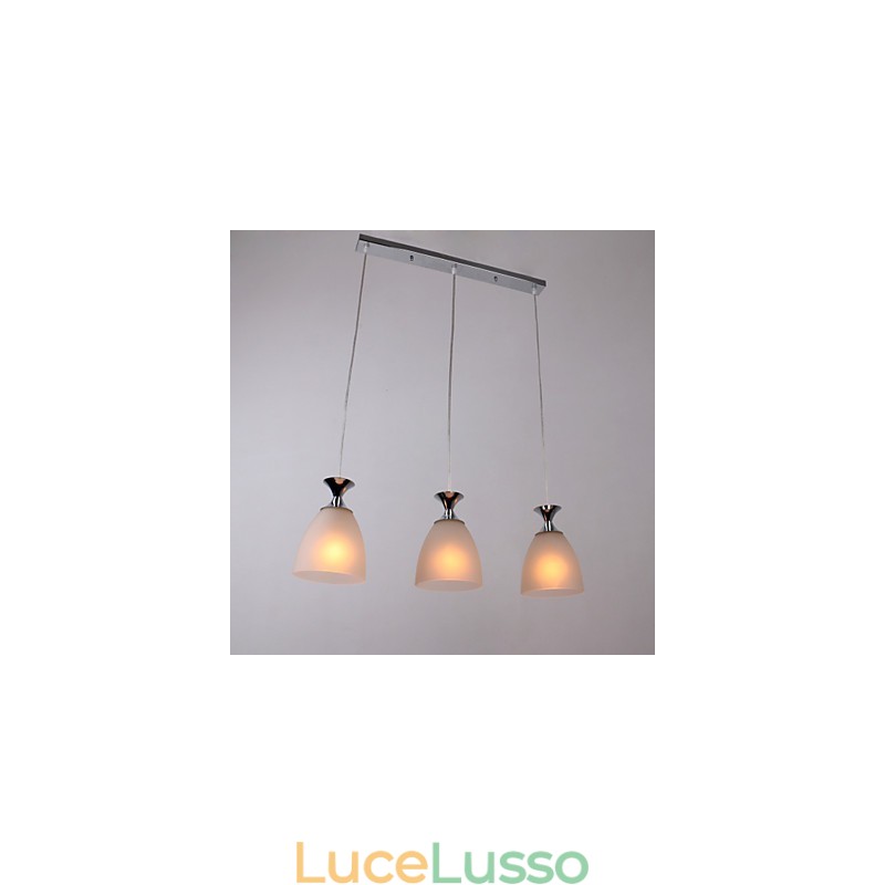 Lampada a sospensione cromata moderna e contemporanea in stile mini isola