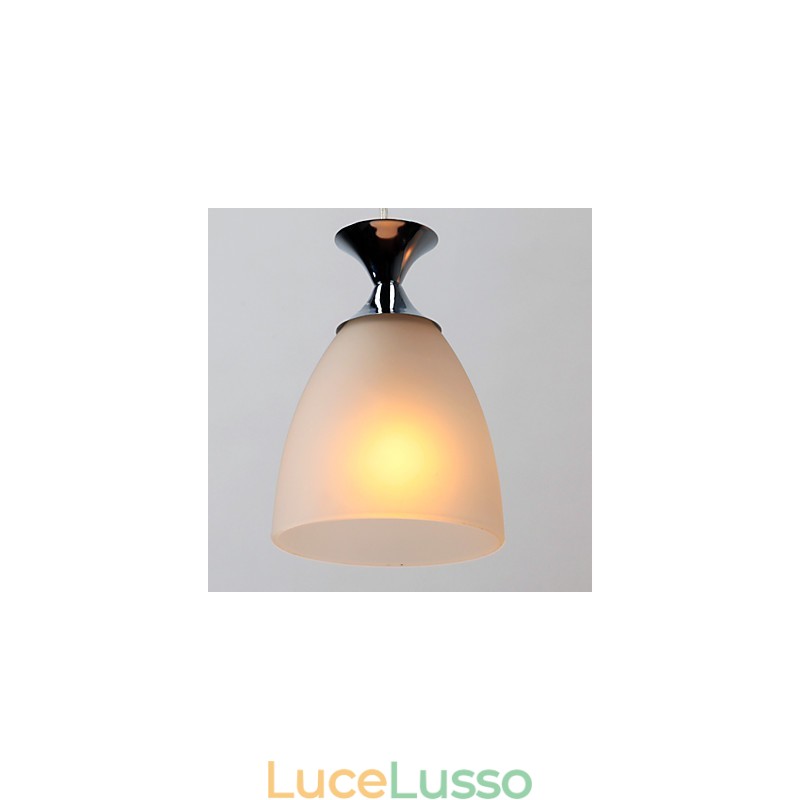 Lampada a sospensione cromata moderna e contemporanea in stile mini isola