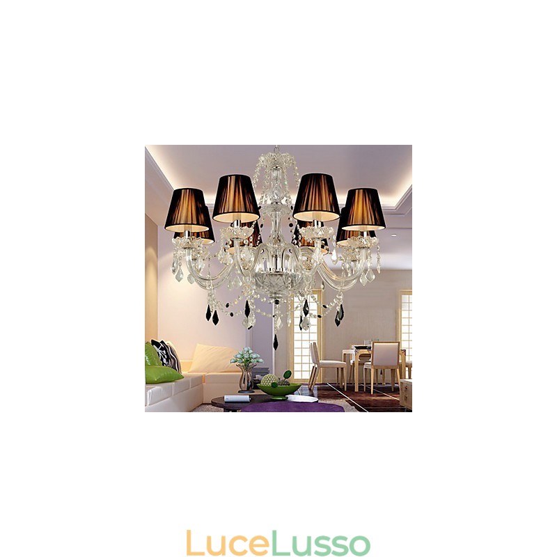 Elegante lampadario di cristallo con 8 luci