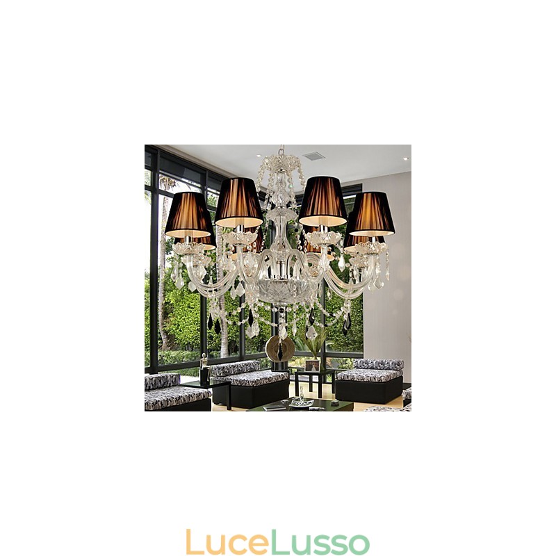 Elegante lampadario di cristallo con 8 luci