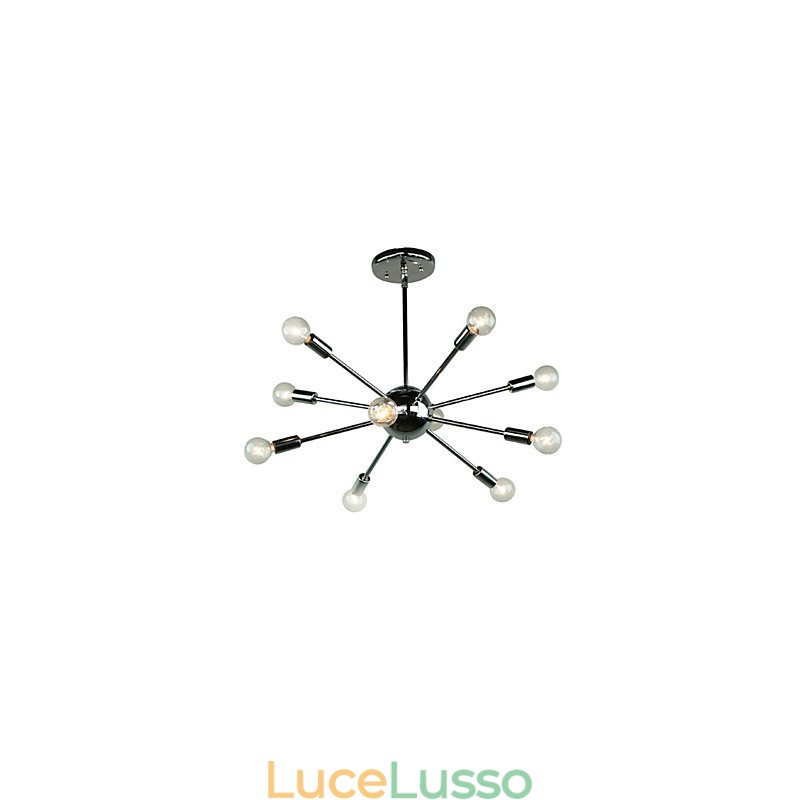 Lampada a sospensione in metallo cromato stile Country Mini