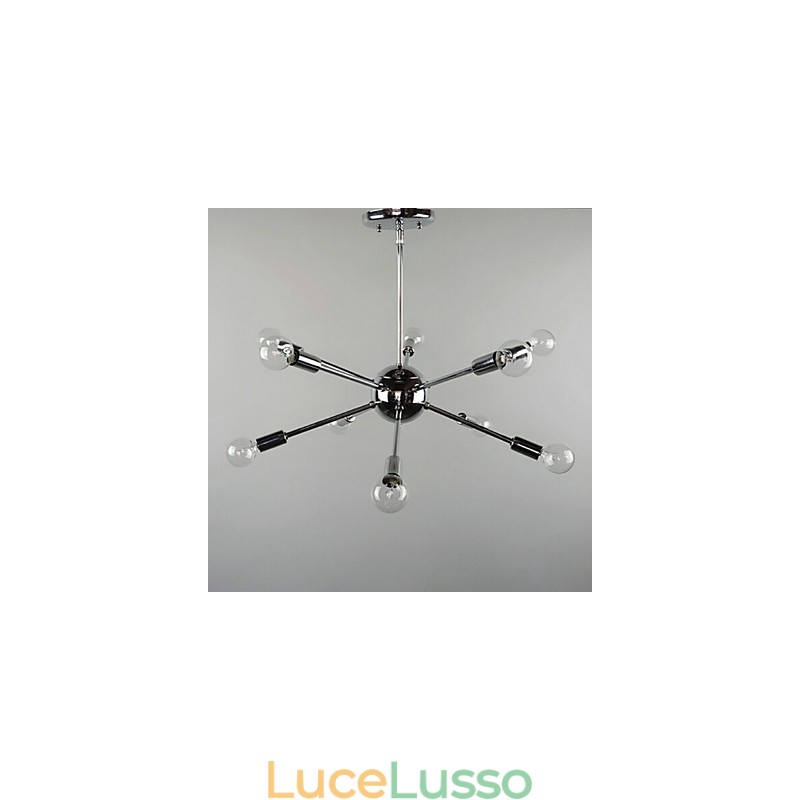 Lampada a sospensione in metallo cromato stile Country Mini