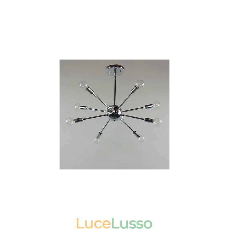 Lampada a sospensione in metallo cromato stile Country Mini