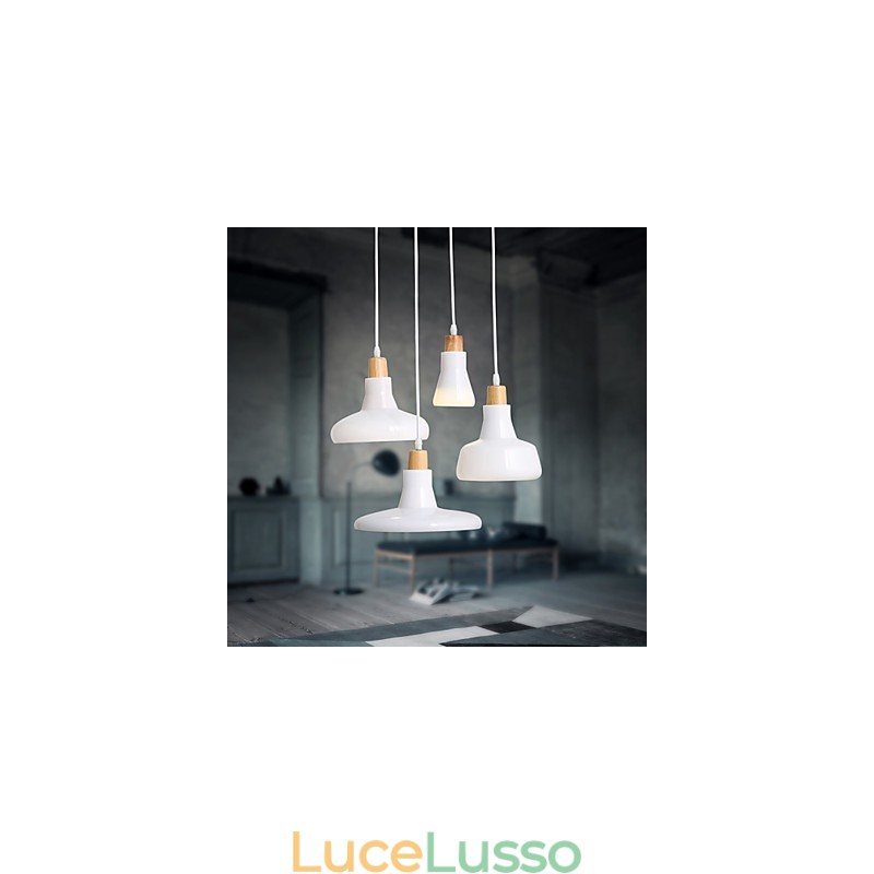 Lampada a sospensione creativa a 4 luci con paralume in ferro