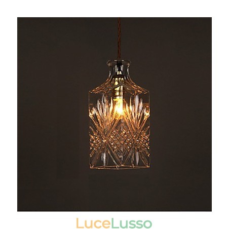 Lampadario a sospensione in vetro artistico intagliato creativo con bottiglia romantica Lampadario a sospensione in vetro artistico intagliato creativo con bottiglia romantica