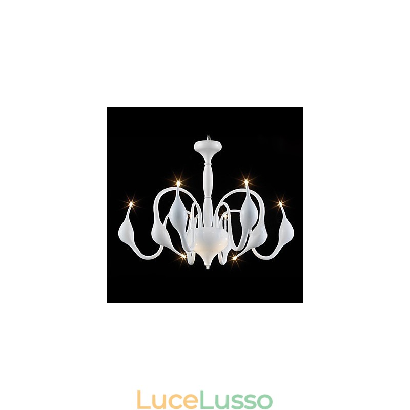 Lampadario moderno contemporaneo in metallo elettroplaccato