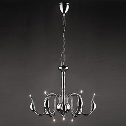 Lampadario moderno contemporaneo in metallo elettroplaccato