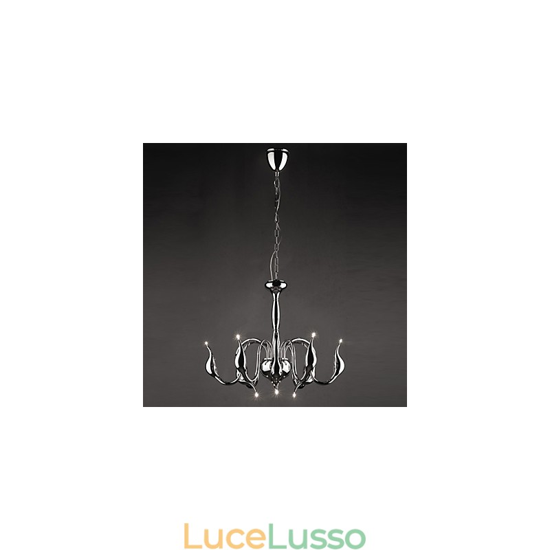 Lampadario moderno contemporaneo in metallo elettroplaccato