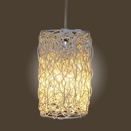 Lampada a sospensione moderna con testa singola in rattan intrecciato, stile rurale Cany